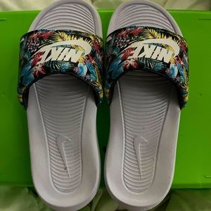 Tropical Nike Slides